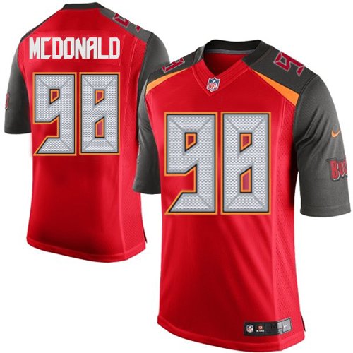 Men's Limited Clinton McDonald Nike Jersey Red Home - #98 NFL Tampa Bay Buccaneers